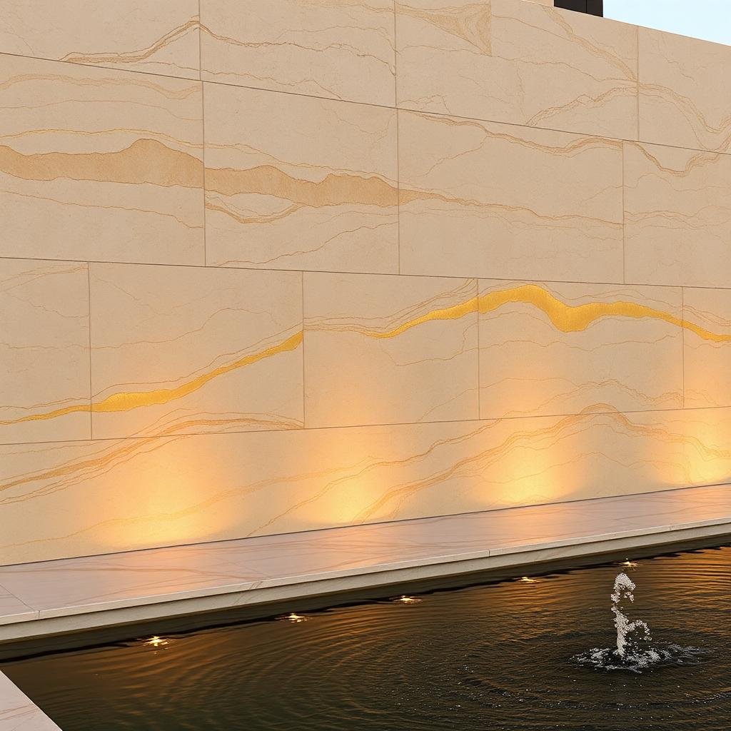 Golden veined onyx panel