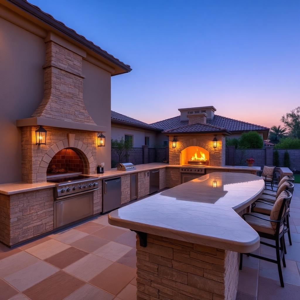 Stone-clad pizza oven