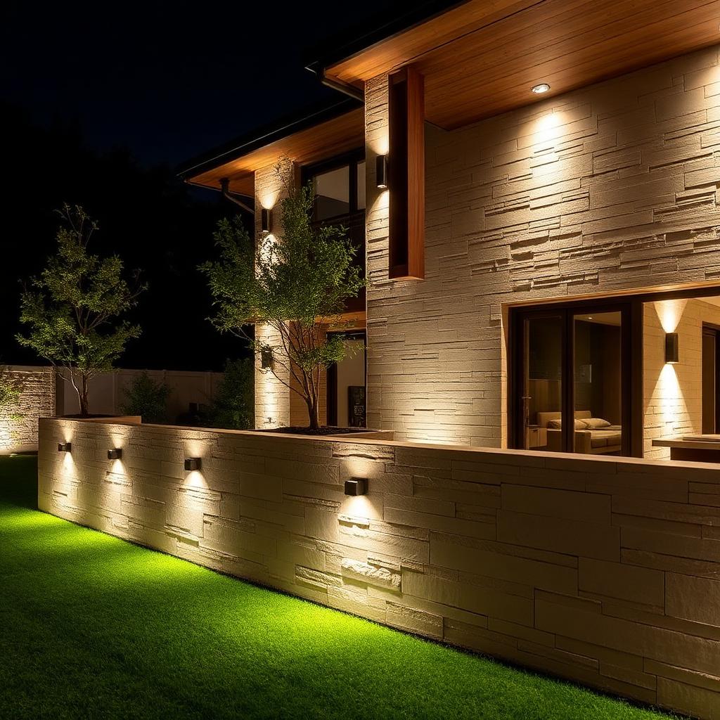 Outdoor cladding at dusk
