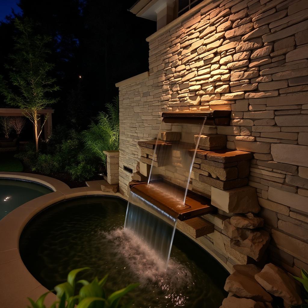 Stone wall cascade