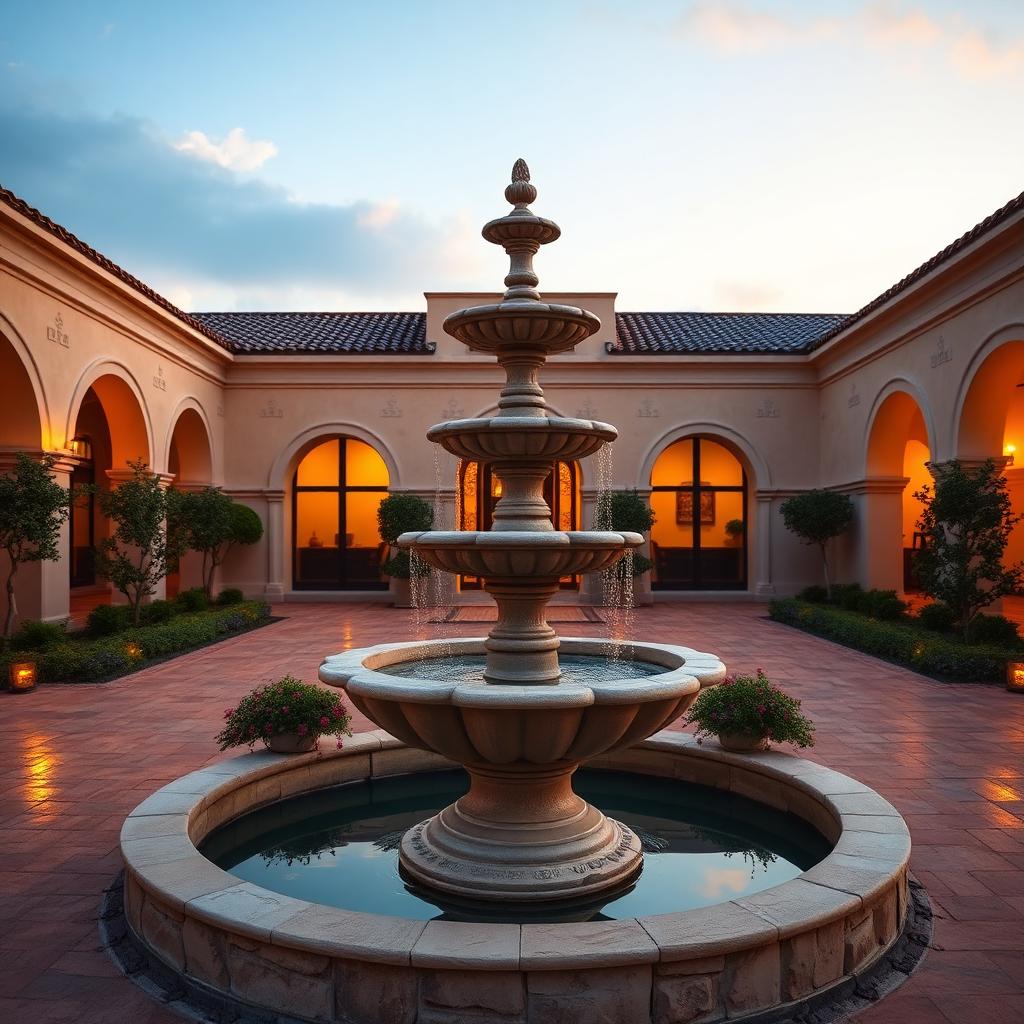 Reflective pool with stone surround