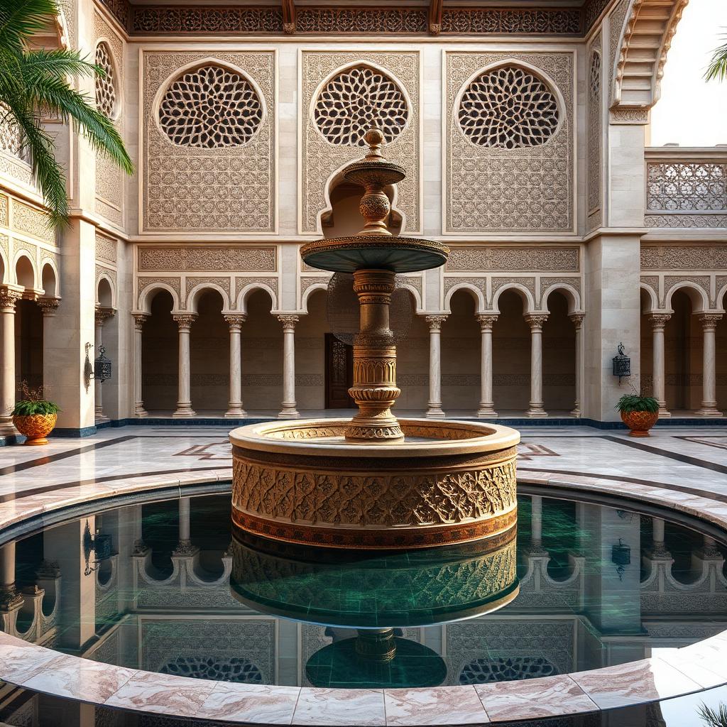 Geometric Islamic fountain