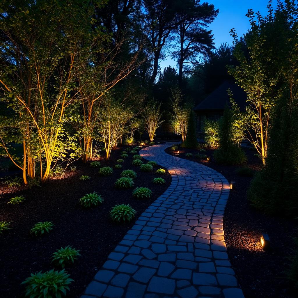 Limestone walkway with palms