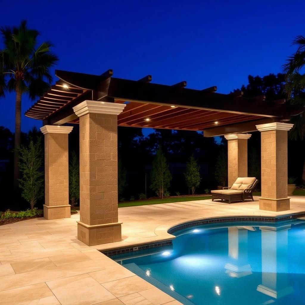 Pergola with vine canopy