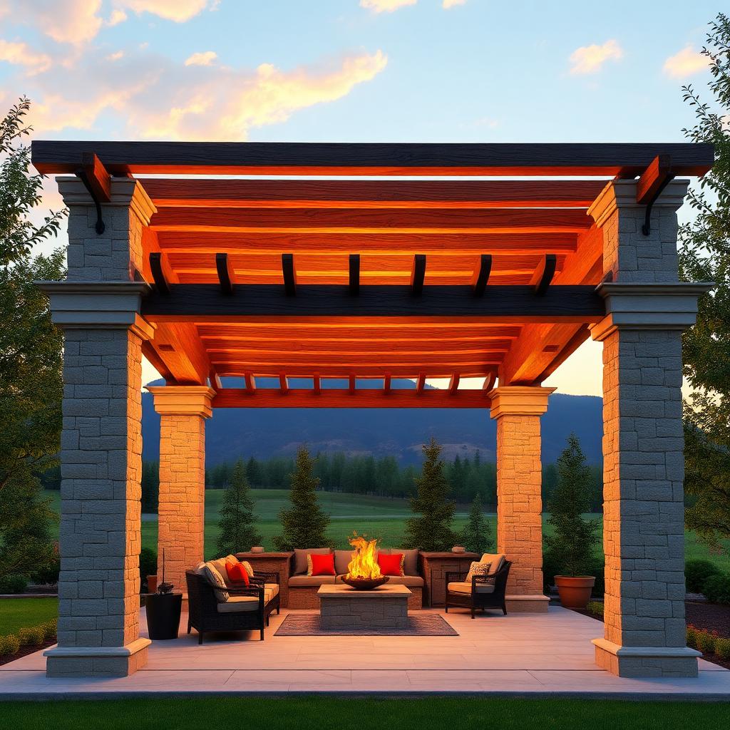Stone & timber pavilion