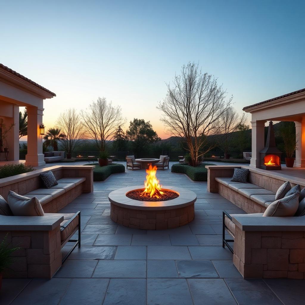 Terraced stone seating