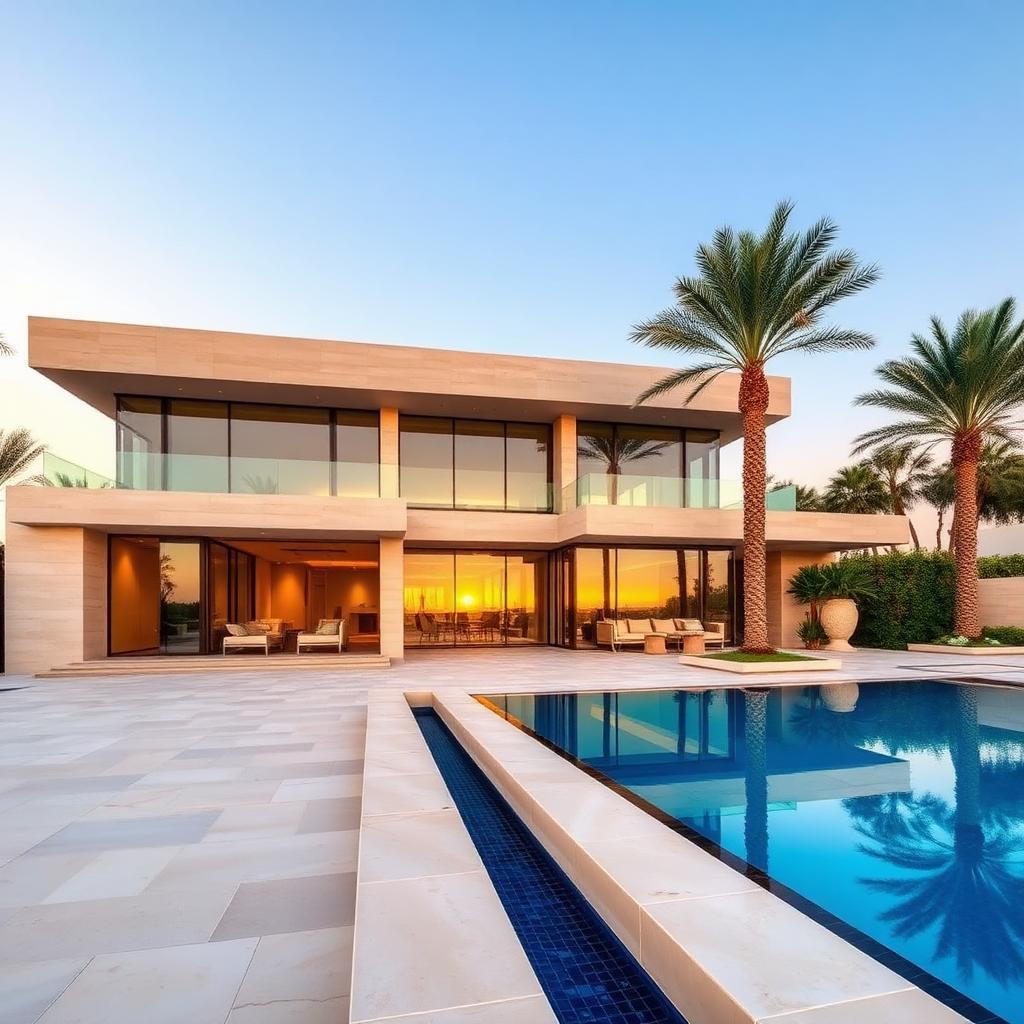 Complete outdoor villa composition