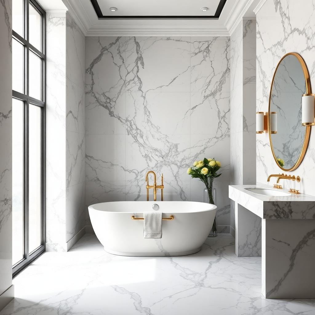 Statuario marble bathroom suite