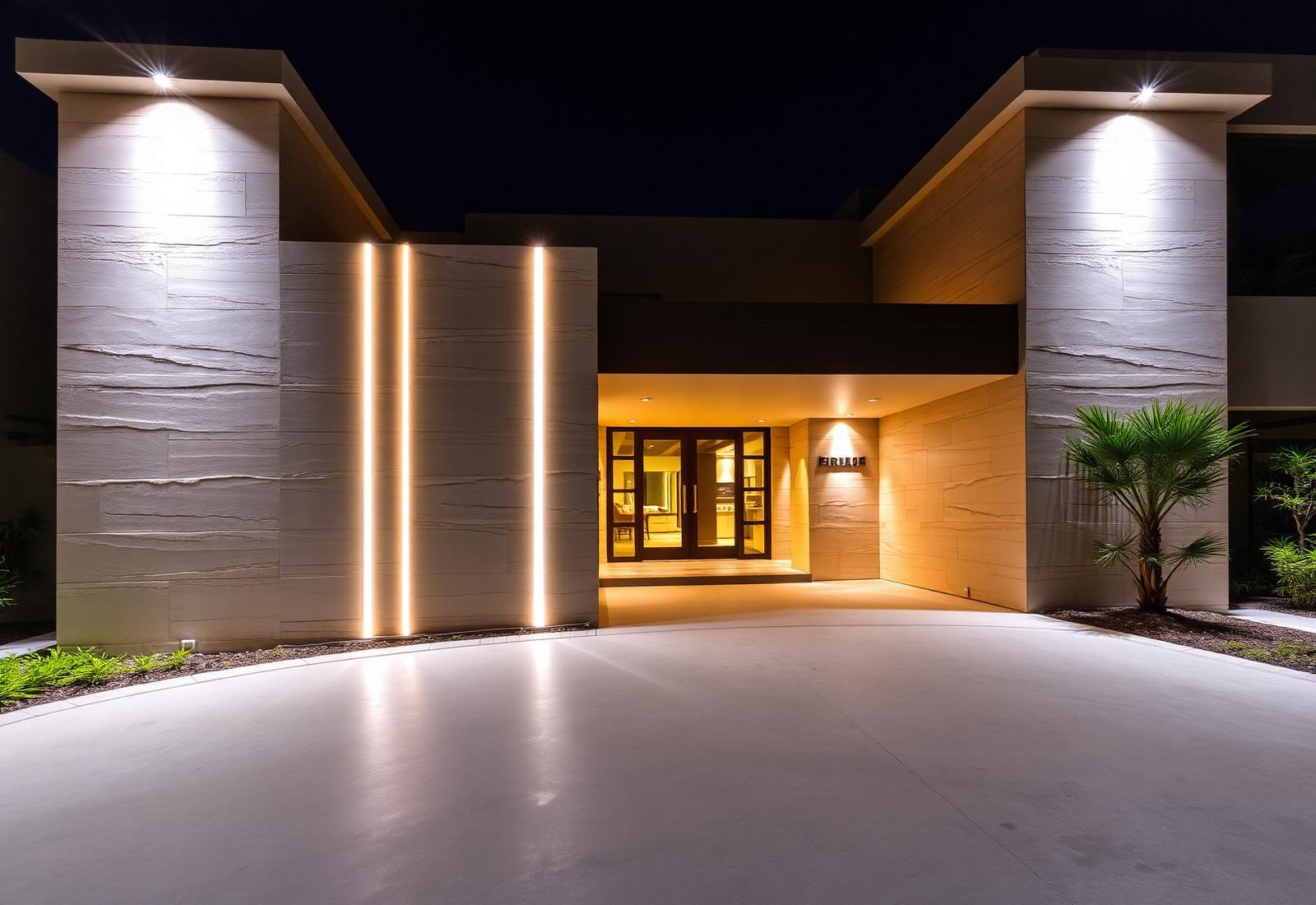 Villa Entrance Feature Wall — Dubai Hills