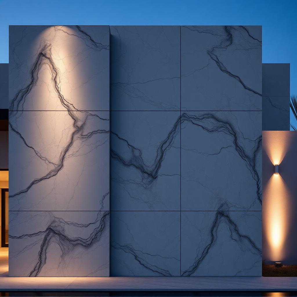 Patagonia quartzite full-height facade