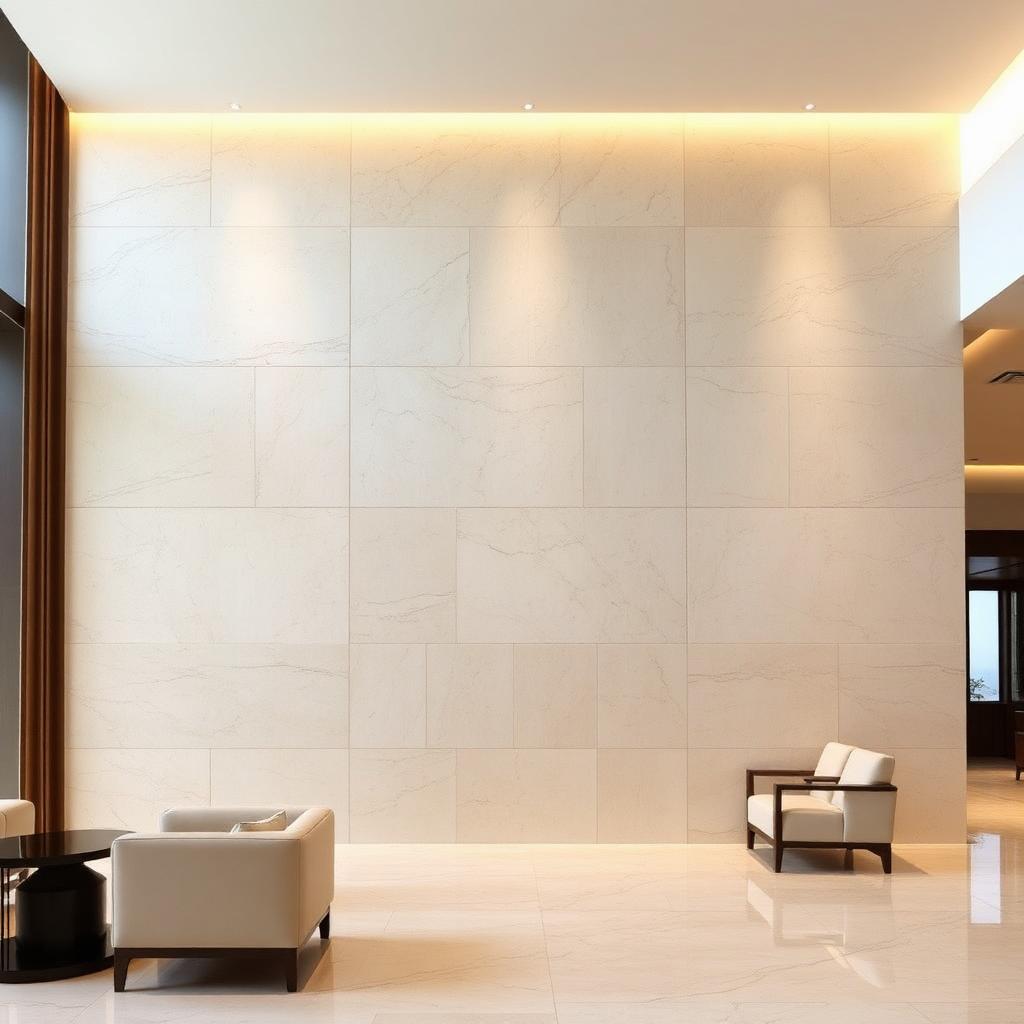 Cross-cut interior feature wall